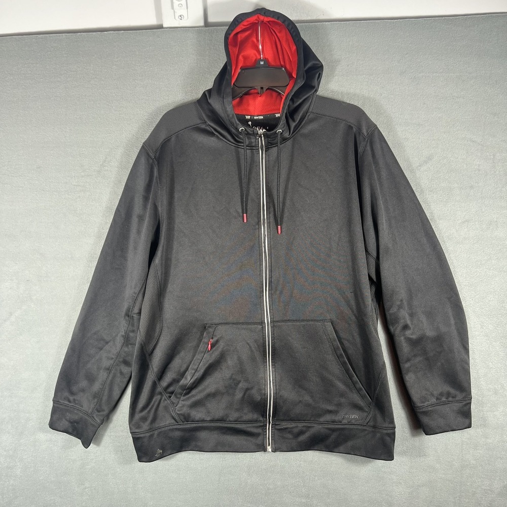 Tek Gear Dry Tek Men's Full Zip Hoodie Black Red L Large‎ Performance Activewear